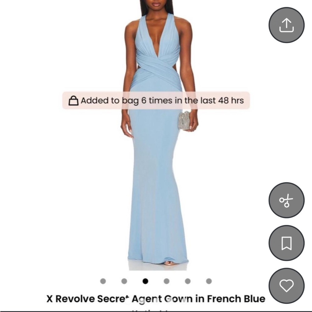 REVOLVE French Blue Plunge Wrap-Front Prom Gown